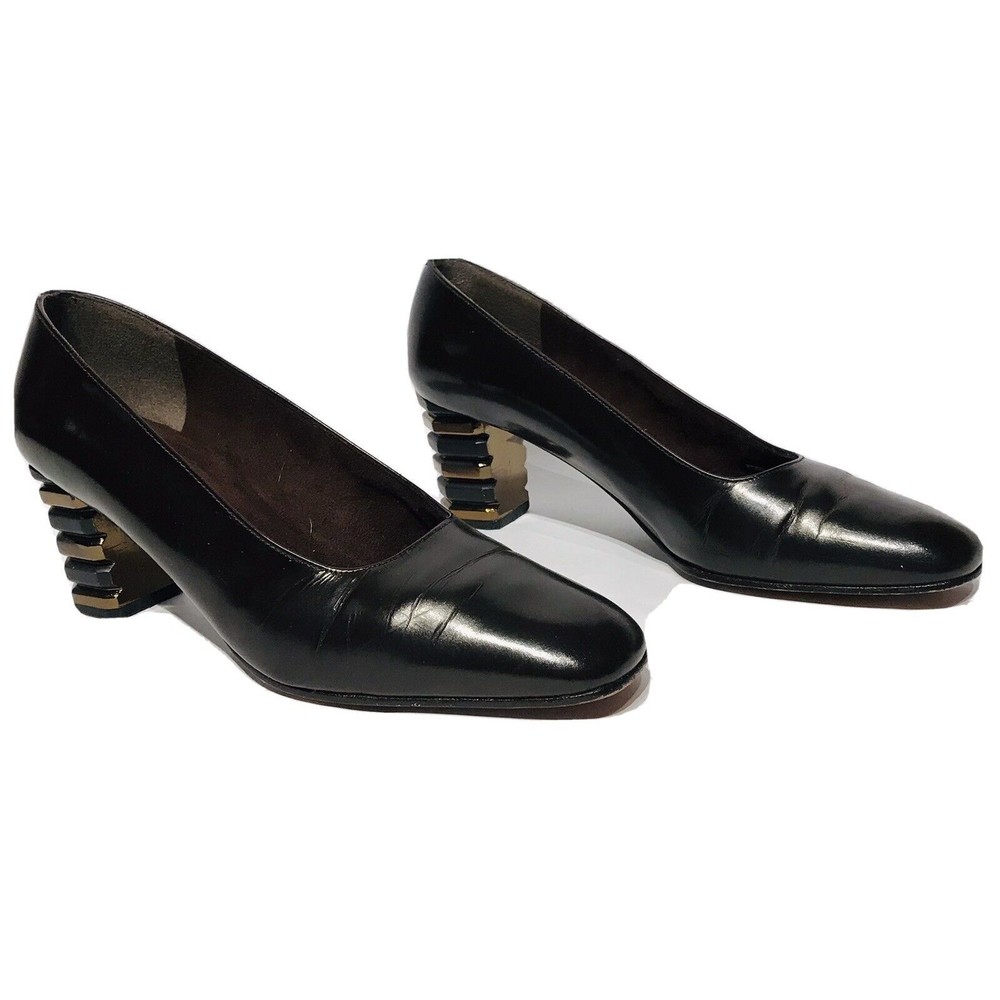 Vintage Women's Stuart Weitzman Dark Brown Leather Loafers Size 7 Pump Shoes